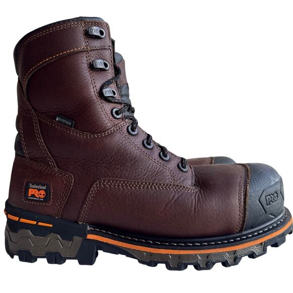 Timberland Pro Work Boots Boondock 8" Shaft Mens 9.5M Leather Composite Toe WP - Picture 2 of 11